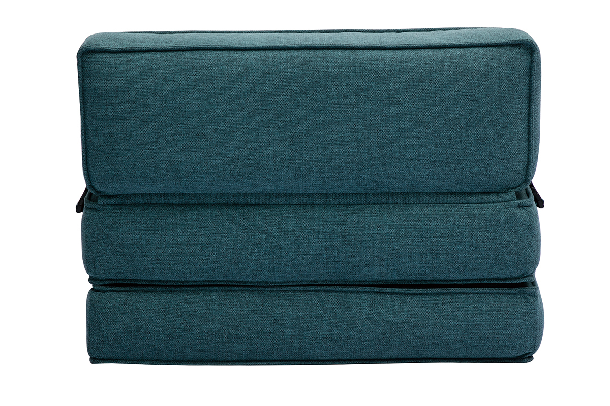 1-Sitzer-Schlafsessel in entenblauem Stoff KATY