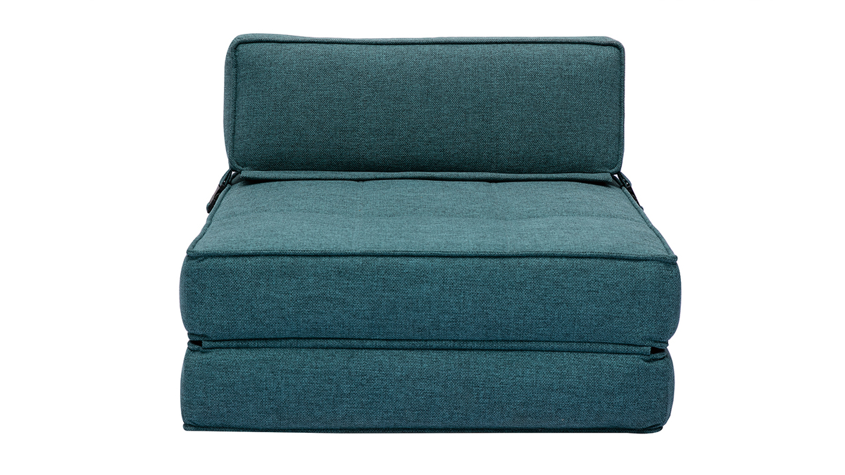 1-Sitzer-Schlafsessel in entenblauem Stoff KATY