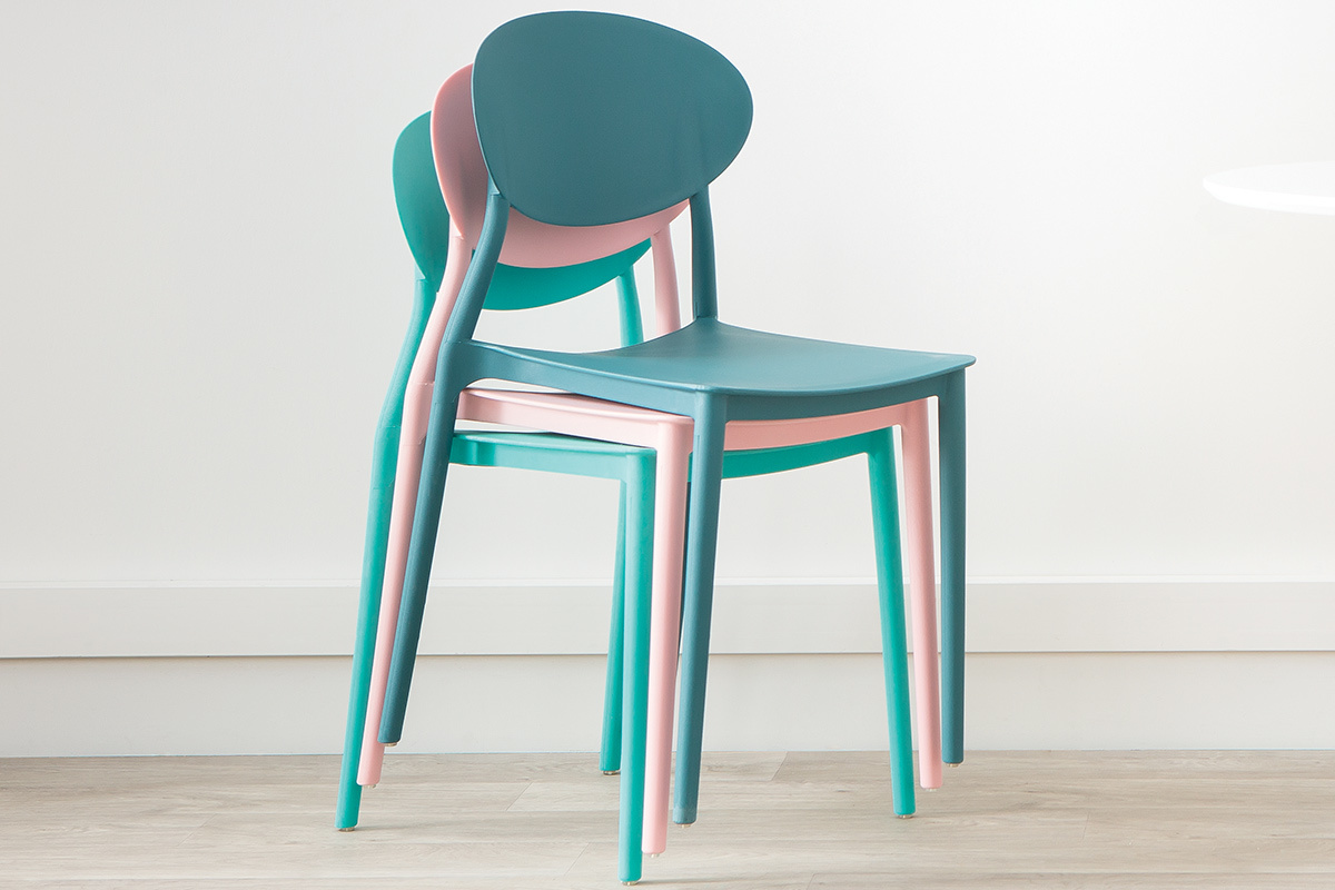 2 Design-Sthle Grau Polypropylen ANNA