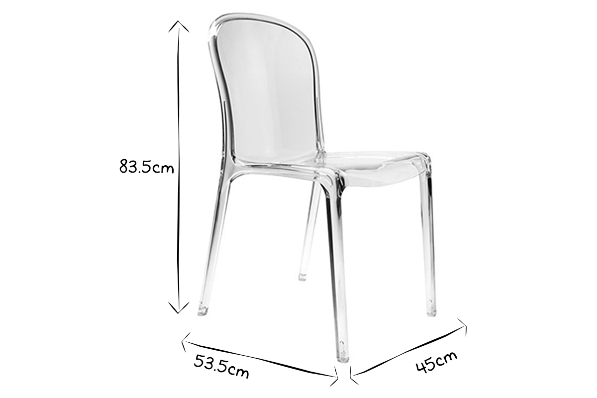 2 Design-Sthle THALYSSE Polycarbonat Transparent