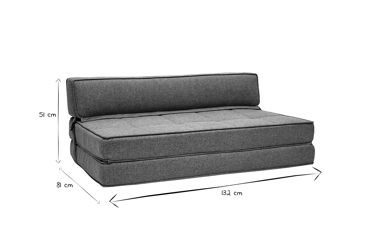 2-Sitzer-Schlafsofa graugrner Stoff KATY