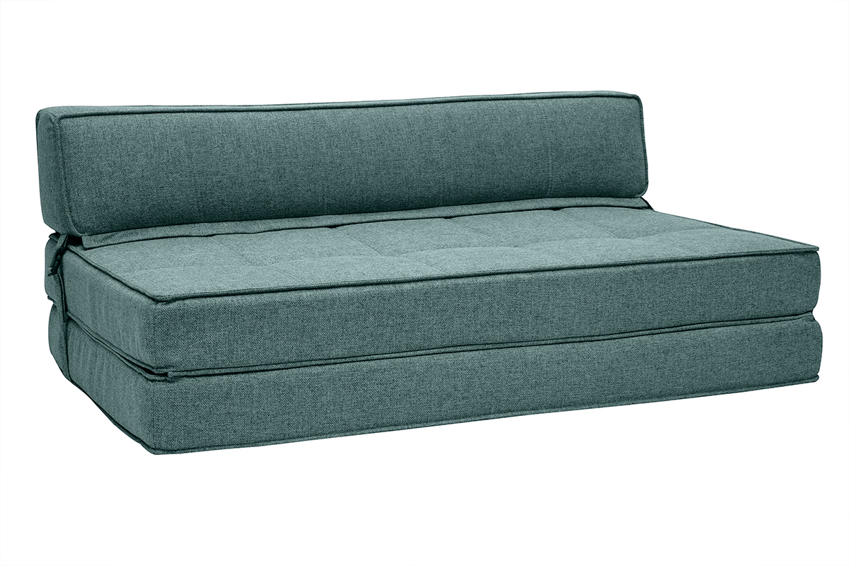 2-Sitzer-Schlafsofa graugrner Stoff KATY