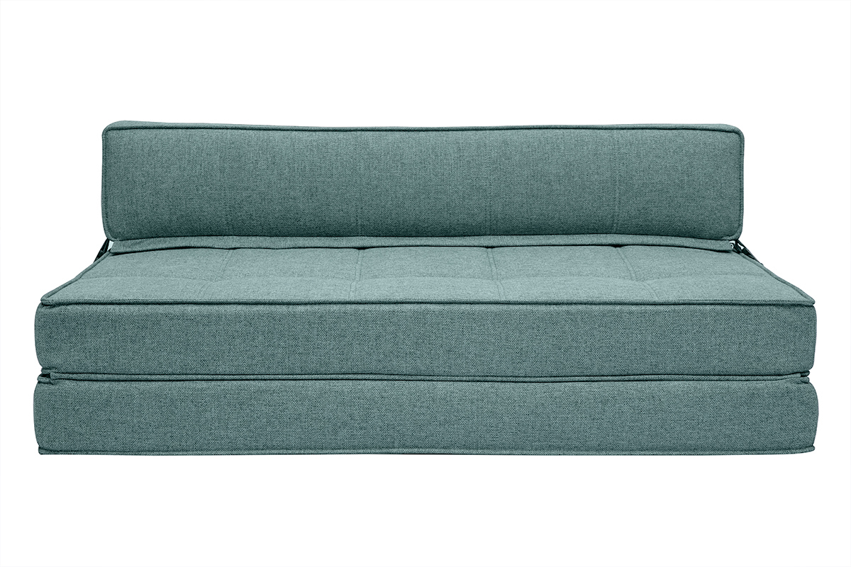 2-Sitzer-Schlafsofa graugrner Stoff KATY