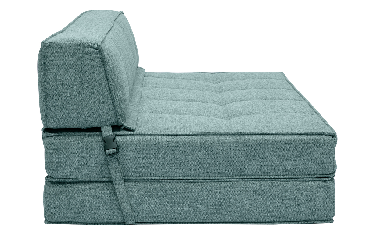 2-Sitzer-Schlafsofa graugrner Stoff KATY