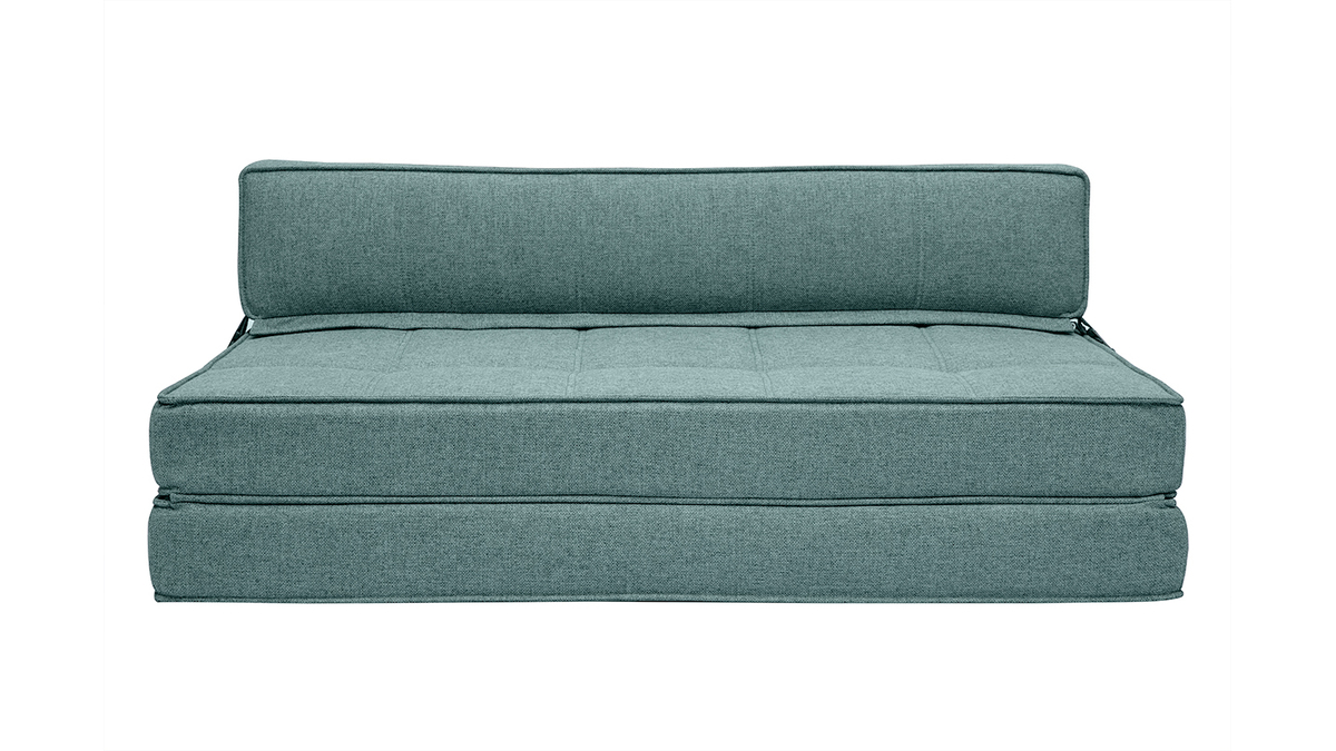 2-Sitzer-Schlafsofa graugrner Stoff KATY