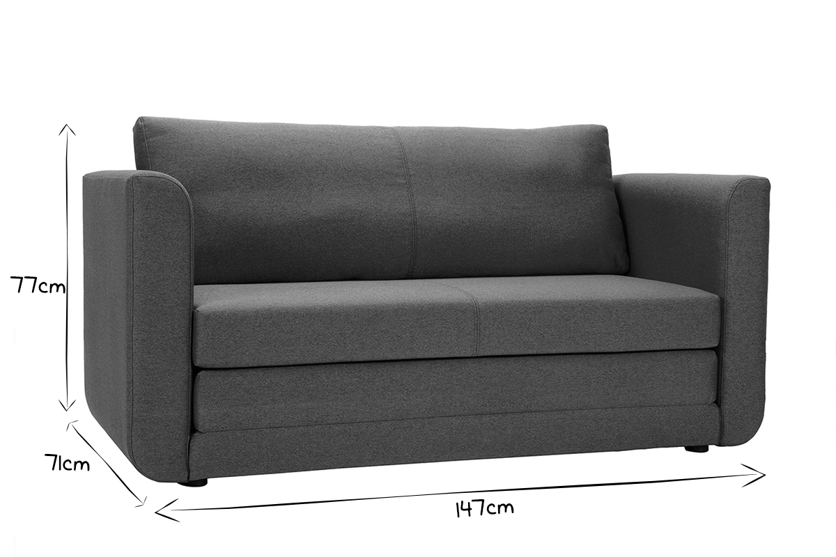 2-Sitzer-Schlafsofa in entemblauem Stoff LEON