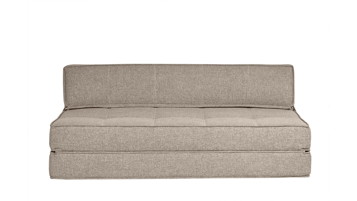 2-Sitzer-Schlafsofa taupefarbener Stoff KATY