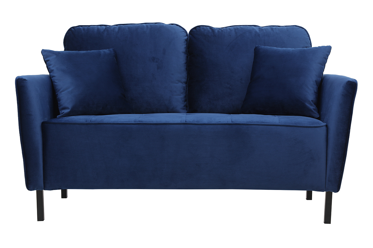 2-Sitzer-Sofa aus blauem Samt BEKA