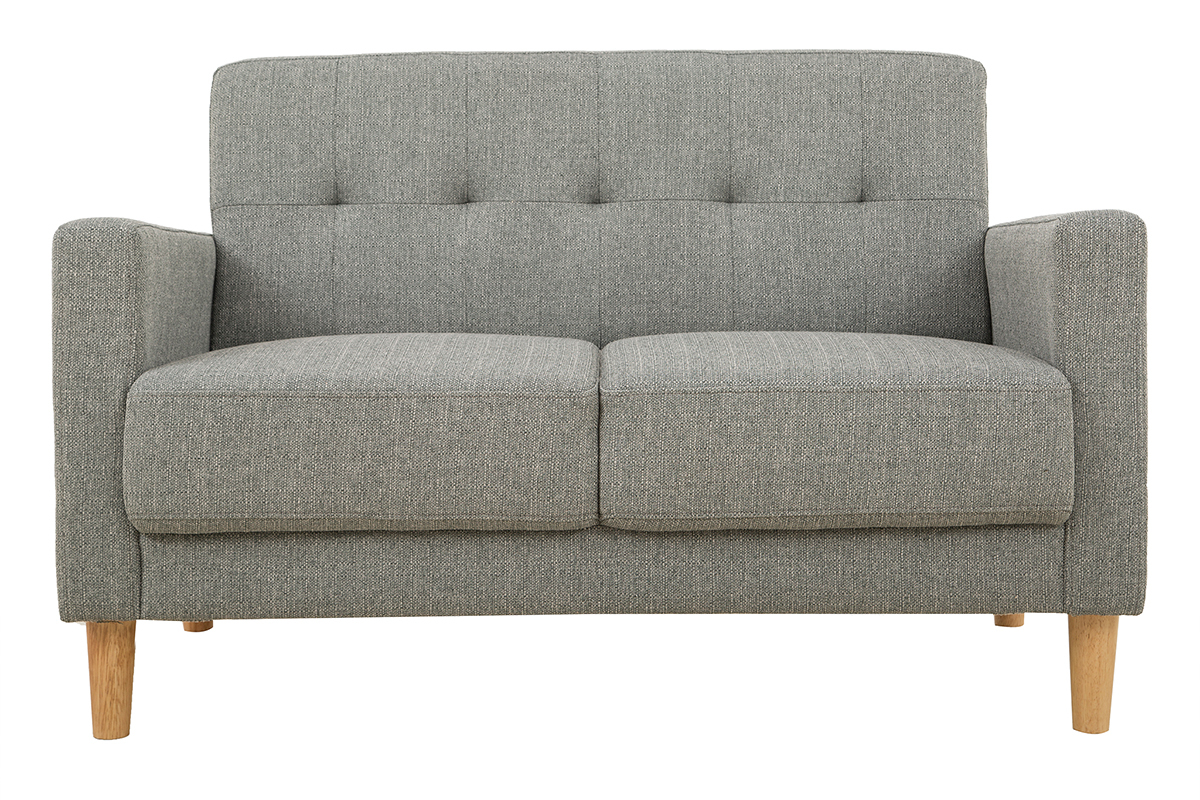 2-Sitzer Sofa aus grauem Stoff MOON