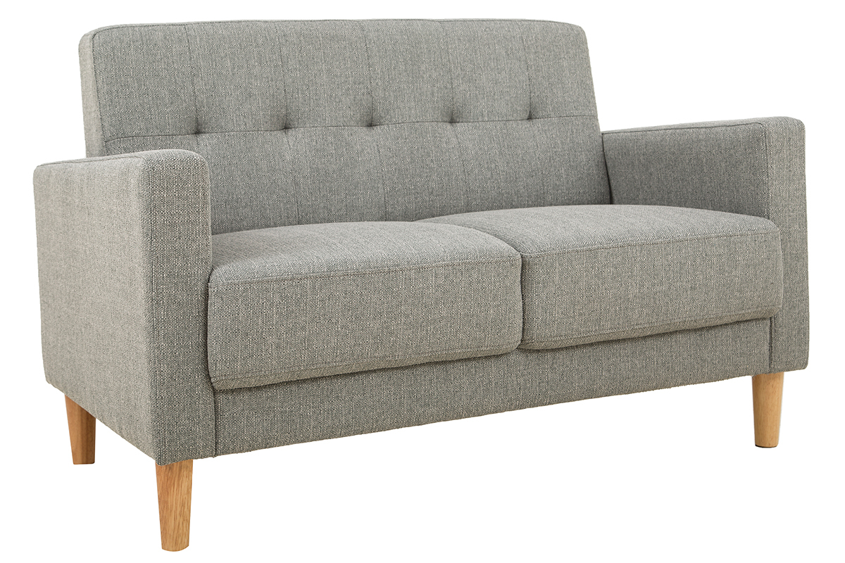 2-Sitzer Sofa aus grauem Stoff MOON