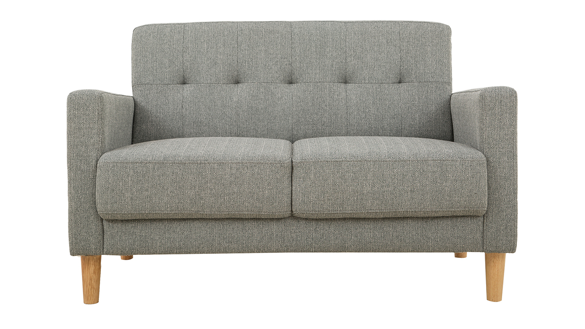 2-Sitzer Sofa aus grauem Stoff MOON