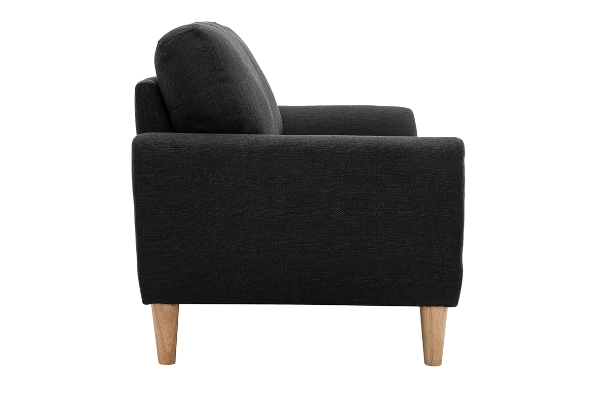 2-Sitzer Sofa mit Stoffbezug in dunkelgrauer ALICE