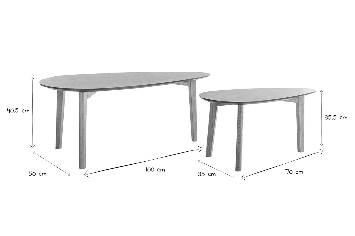 2er-Set Couchtische Eiche ARTIK