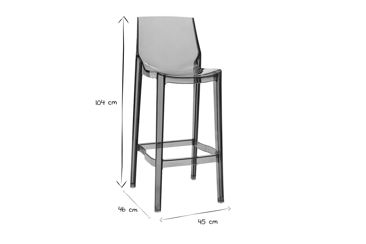 2er-Set Design-Barhocker Rauchgrau YLAK