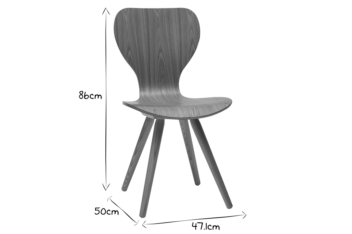 2er-Set Sthle aus Esche NORDECO