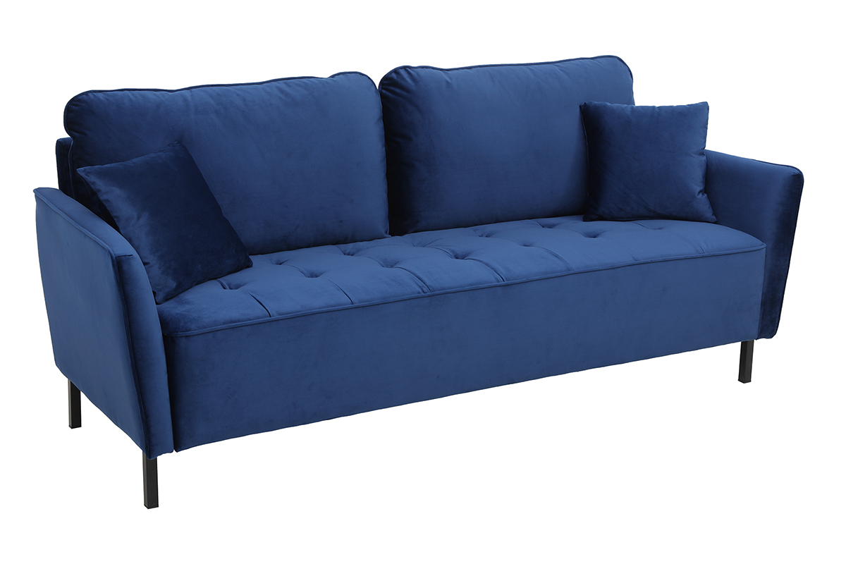 3-Sitzer-Sofa aus blauem Samt BEKA