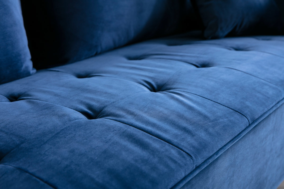 3-Sitzer-Sofa aus blauem Samt BEKA