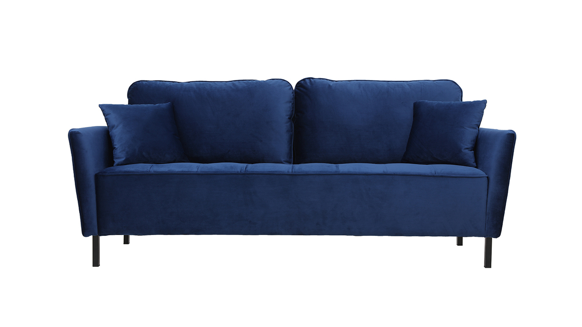 3-Sitzer-Sofa aus blauem Samt BEKA