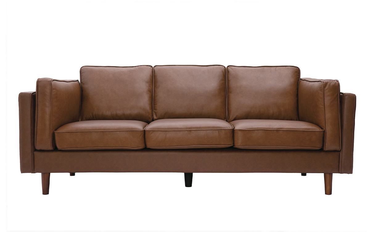 3-Sitzer-Sofa aus braunem Leder BRADLEY - Bffelleder