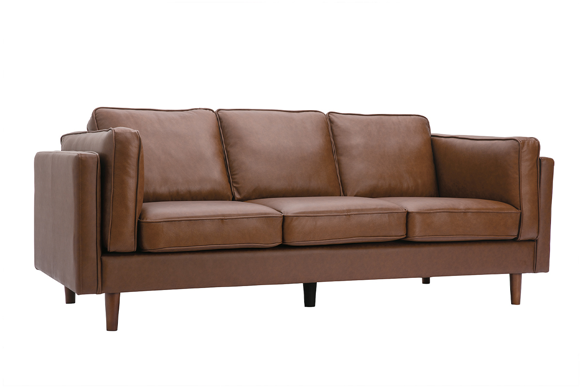 3-Sitzer-Sofa aus braunem Leder BRADLEY - Bffelleder