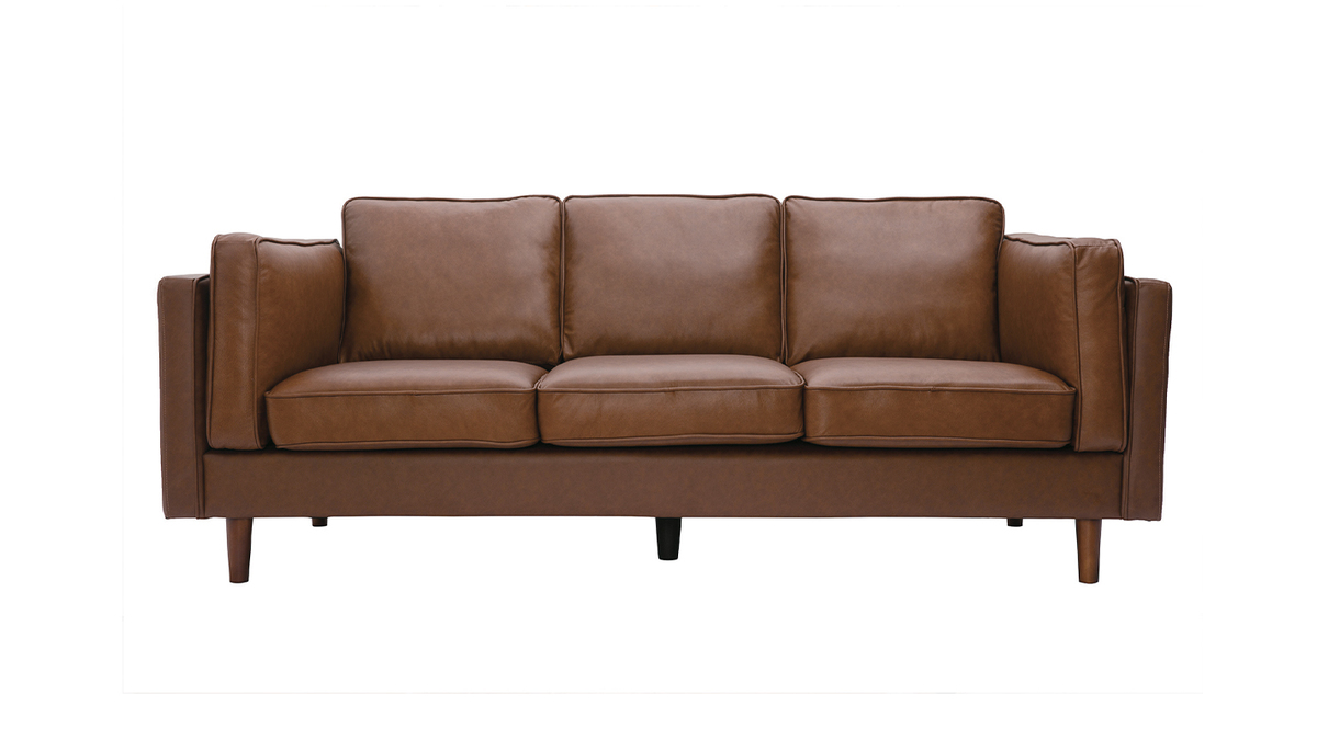 3-Sitzer-Sofa aus braunem Leder BRADLEY - Bffelleder