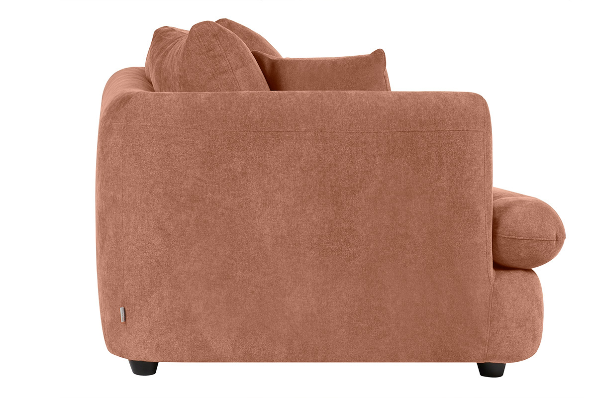 Abnehmbares Design-Sofa mit 3-4 Pltzen in Terrakotta-Veloursstoff im Bohnen-Design SACHA