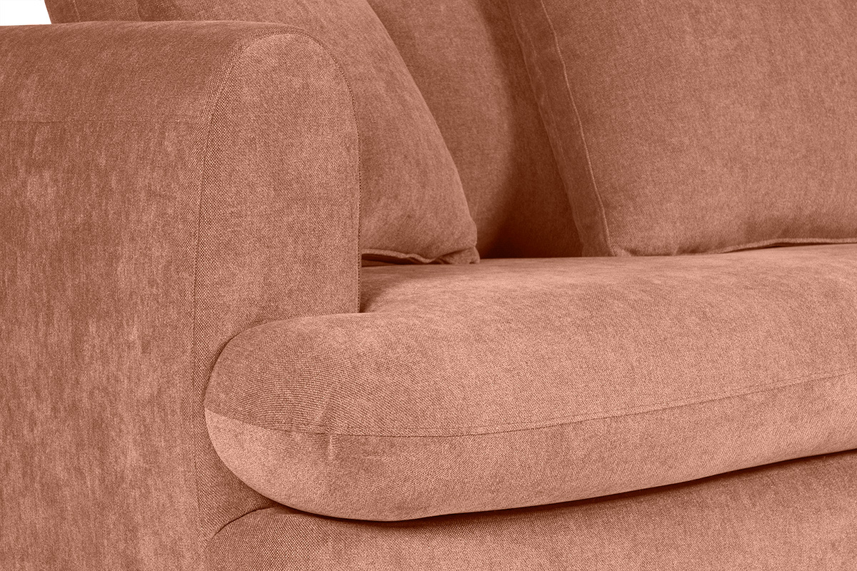 Abnehmbares Design-Sofa mit 3-4 Pltzen in Terrakotta-Veloursstoff im Bohnen-Design SACHA