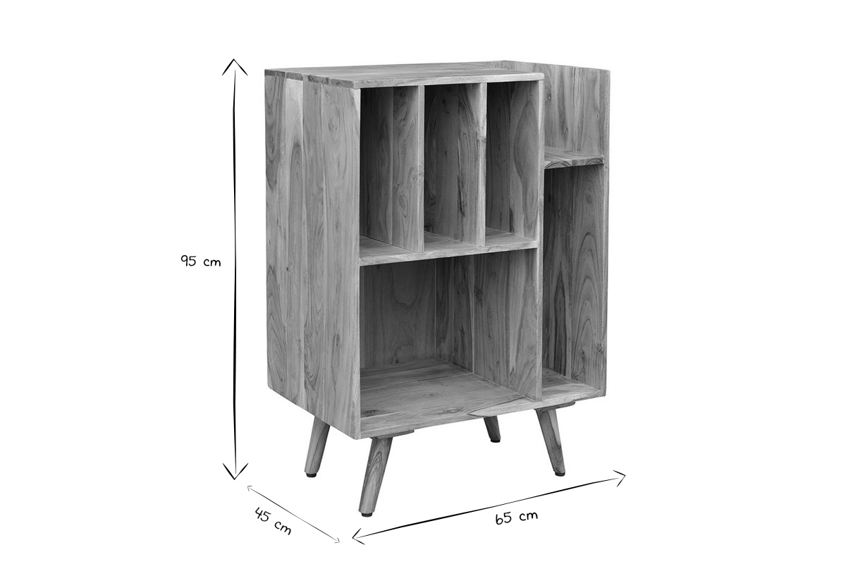 Aufbewahrungsschrank Vinyl aus massivem Akazienholz VIRGILE