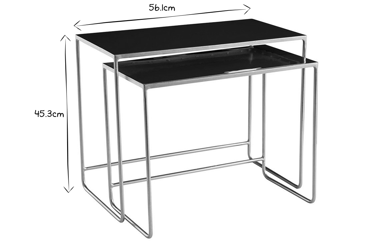 Ausziehbare Couchtische petrolblau und vergoldet (2er-Set) WESS