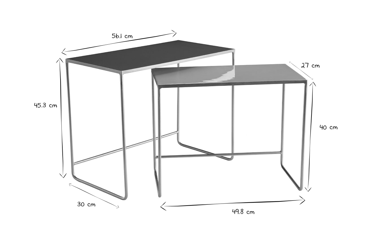 Ausziehbare Couchtische terrakotta, ros und vergoldet (2er-Set) WESS