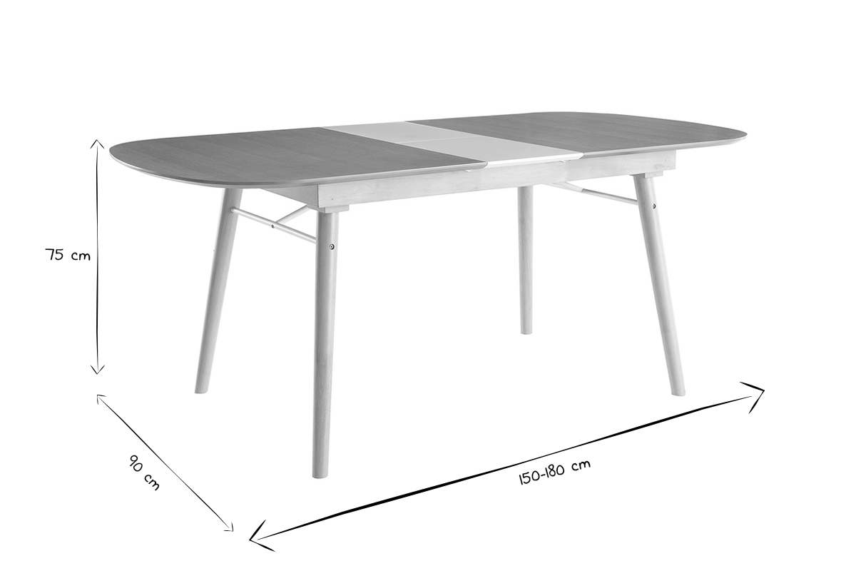 Ausziehbarer Esstisch aus hellem Holz L150-180 cm SHELDON