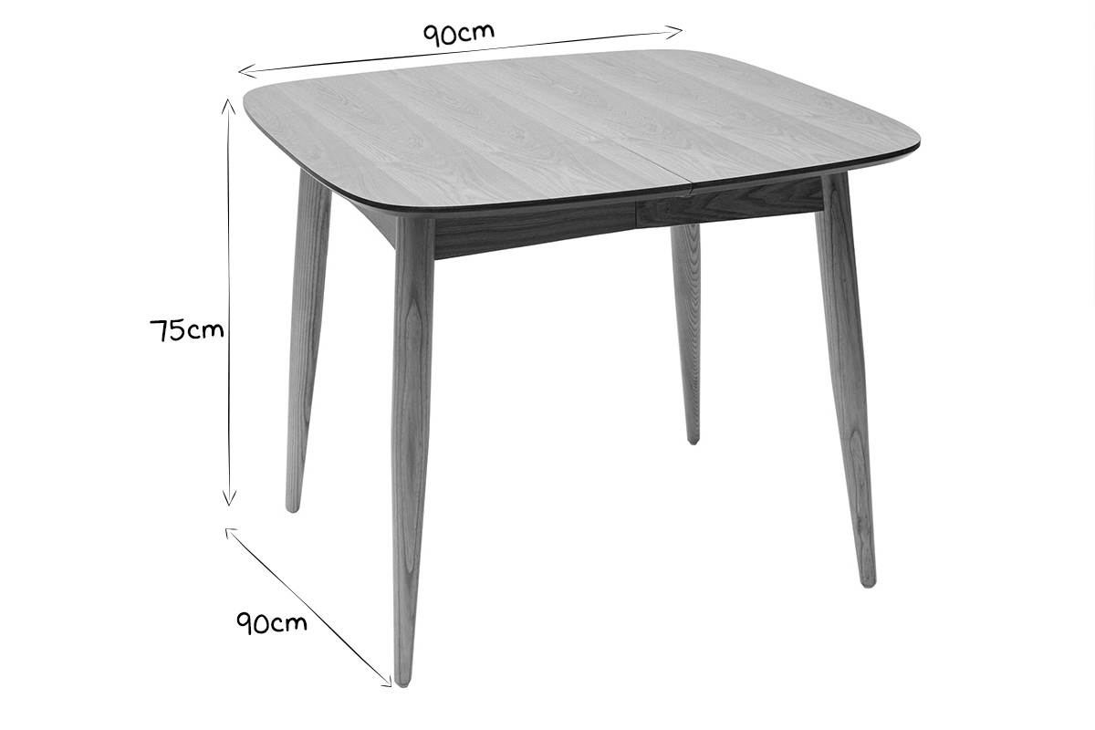 Ausziehbarer Esstisch Esche naturell Lnge 90?130 cm NORDECO