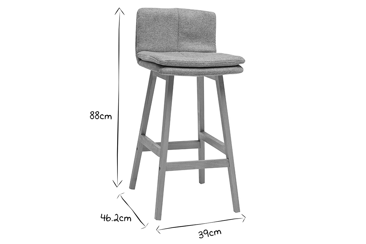 Barhocker aus terrakottafarbenem Stoff mit strukturiertem Samteffekt und Holz (Set of 2) JOAN