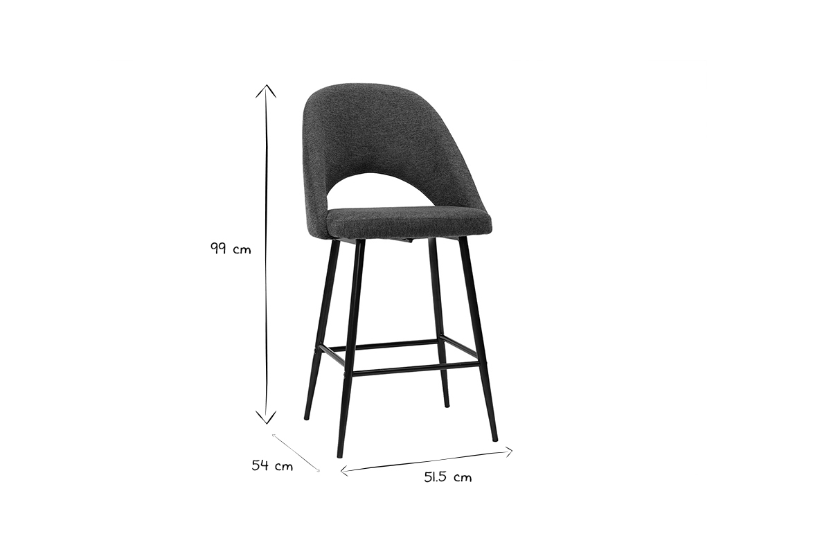 Barhocker grner Stoff mit Samteffekt H65cm (2er-Set) COSETTE