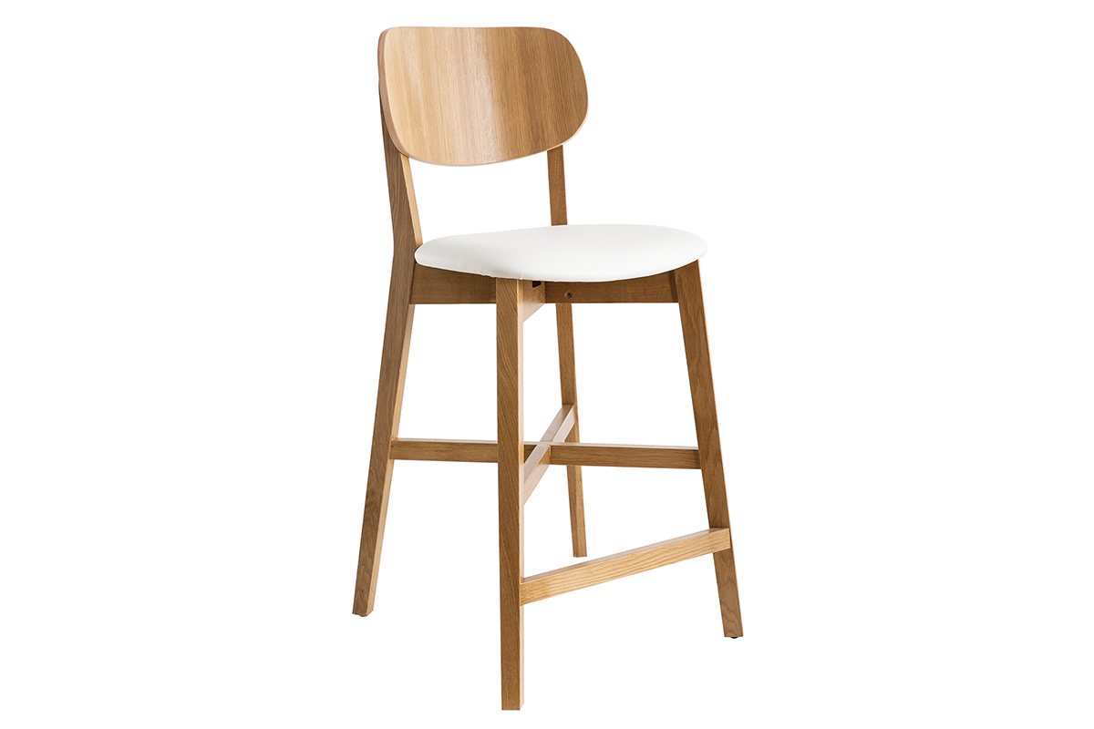 Barhocker helles Holz wei 65 cm (2er-Set) LUCIA