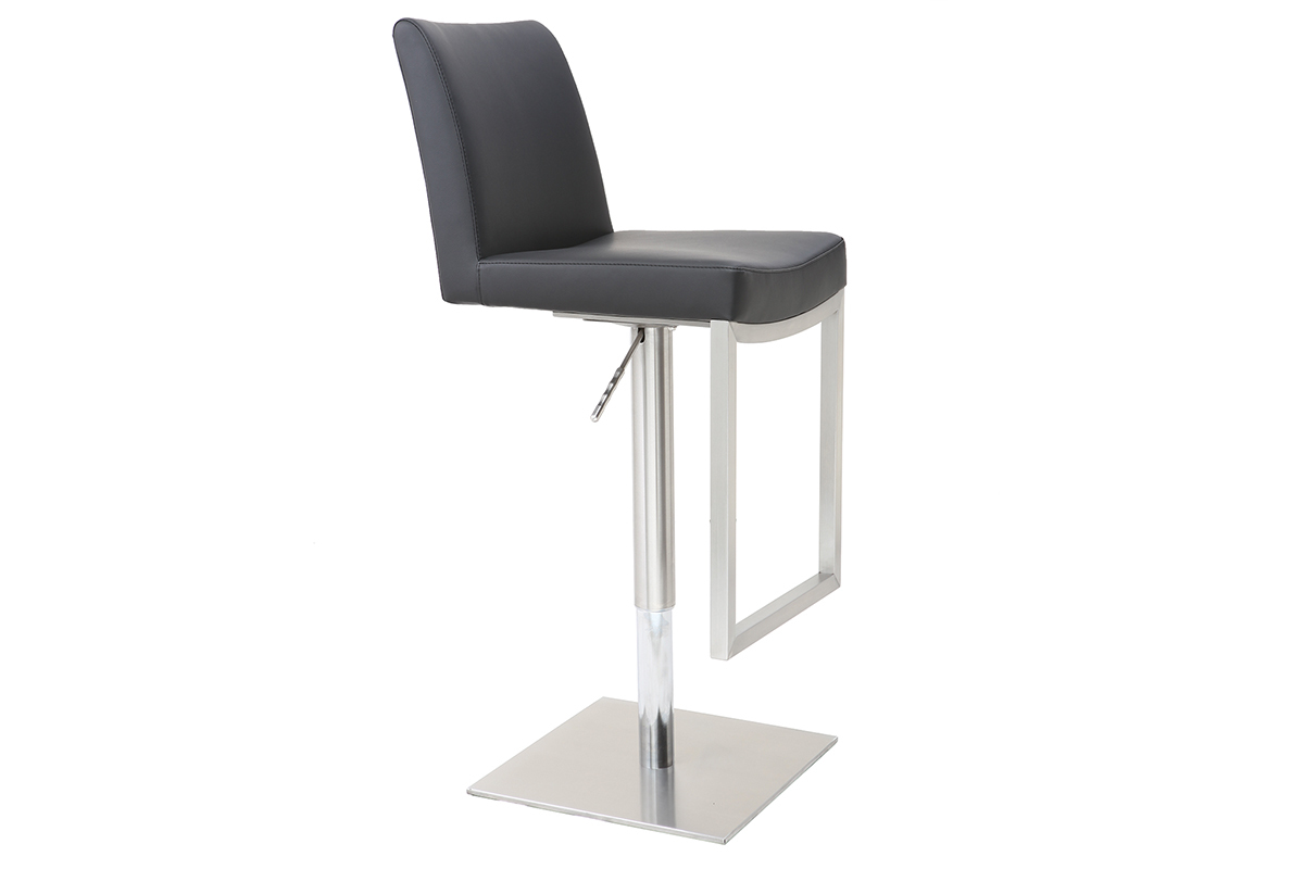 Barhocker zeitgenssisches Design - Metall und PU Schwarz - KYLE