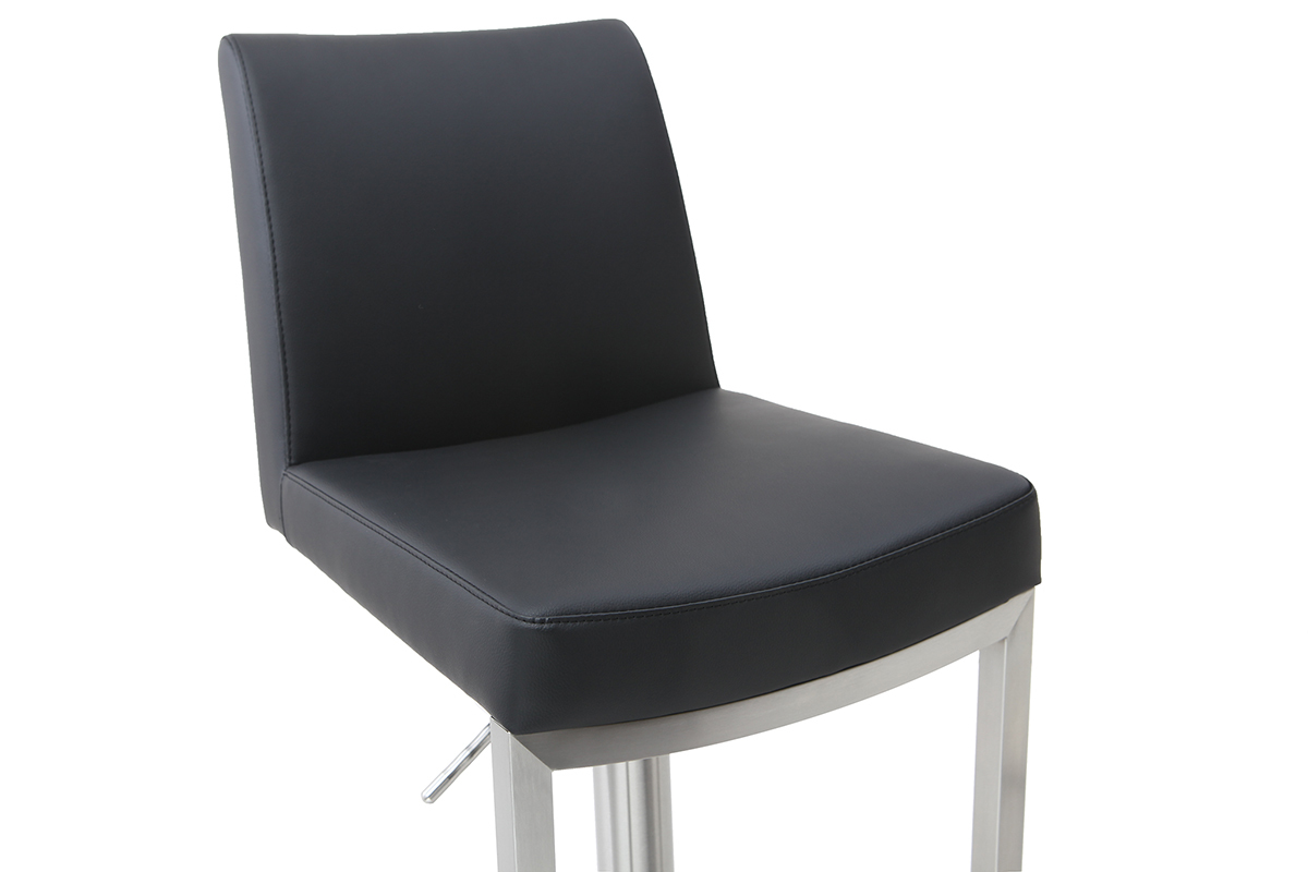 Barhocker zeitgenssisches Design - Metall und PU Schwarz - KYLE