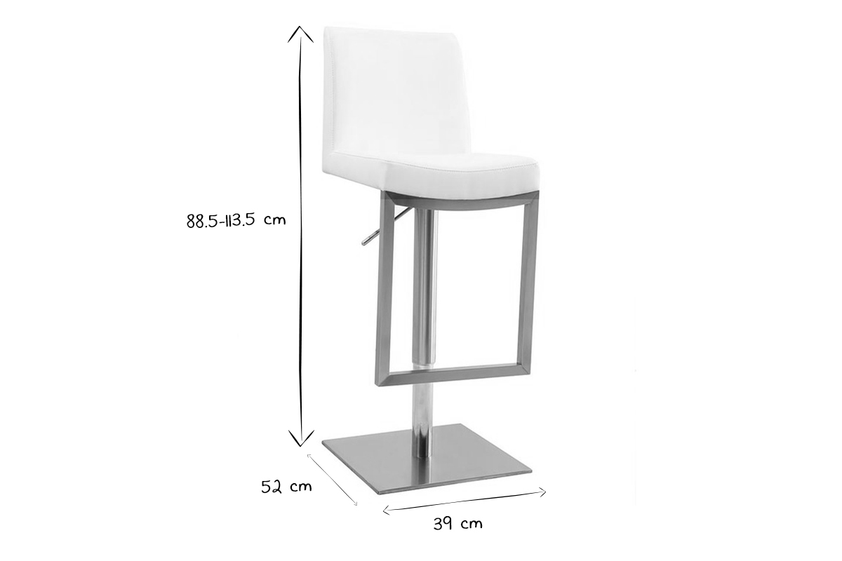 Barhocker zeitgenssisches Design Metall und PU Wei - KYLE