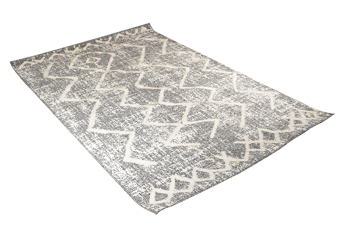 Berber-Teppich mit Reliefmuster beige und grau 160 x 230 cm PALEO