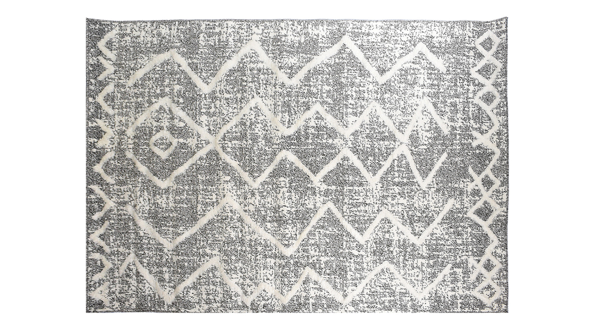 Berber-Teppich mit Reliefmuster beige und grau 160 x 230 cm PALEO