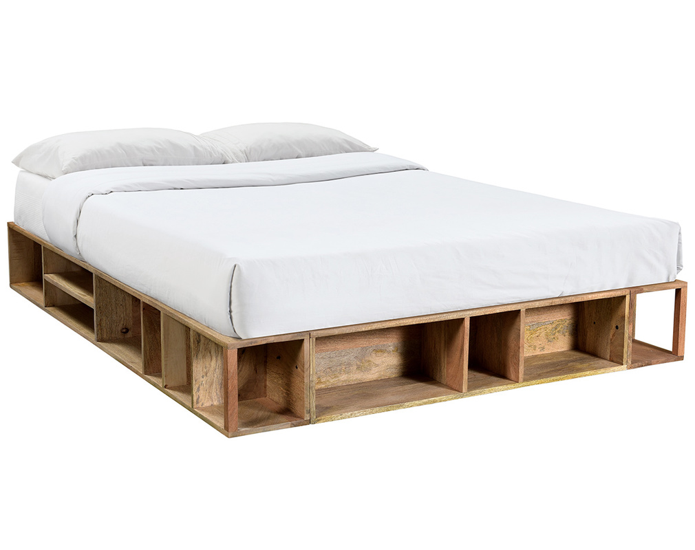 Bett 160 X 200 Aus Massivem Mangoholz Mit Stauraum Dumy Miliboo Stephane Plaza Miliboo