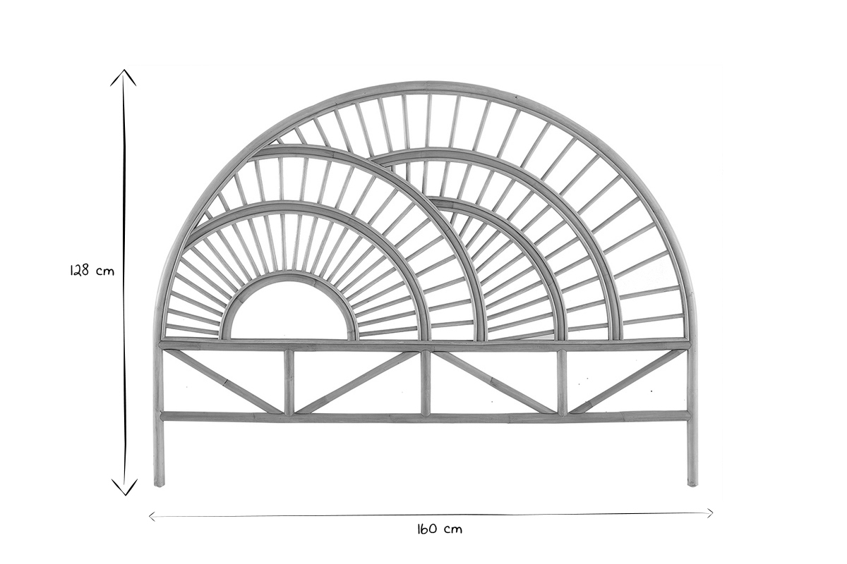 Bettkopf aus Rattan B160 cm SUNNY