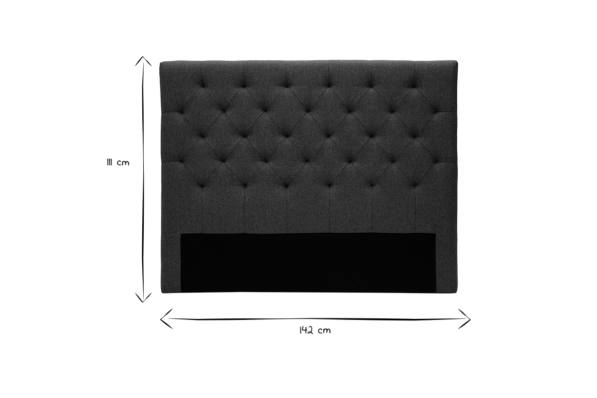 Bettkopfteil, dunkelgrauer Stoff, 140 cm ENGUERRAND