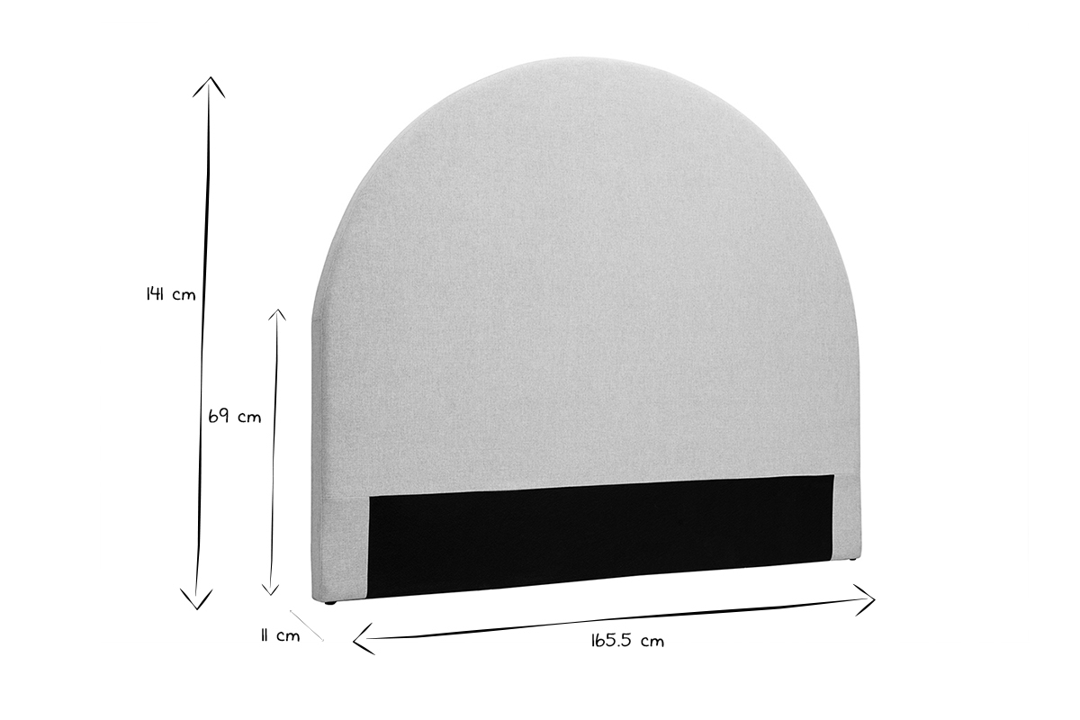 Bettkopfteil rund B160 cm beiger Stoff NAOMY