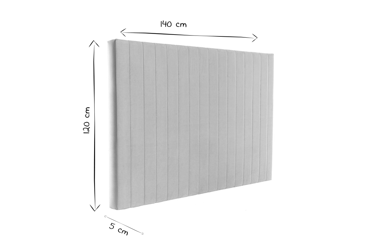 Bettkopfteil taupefarbener Samtstoff L140 cm NEHA