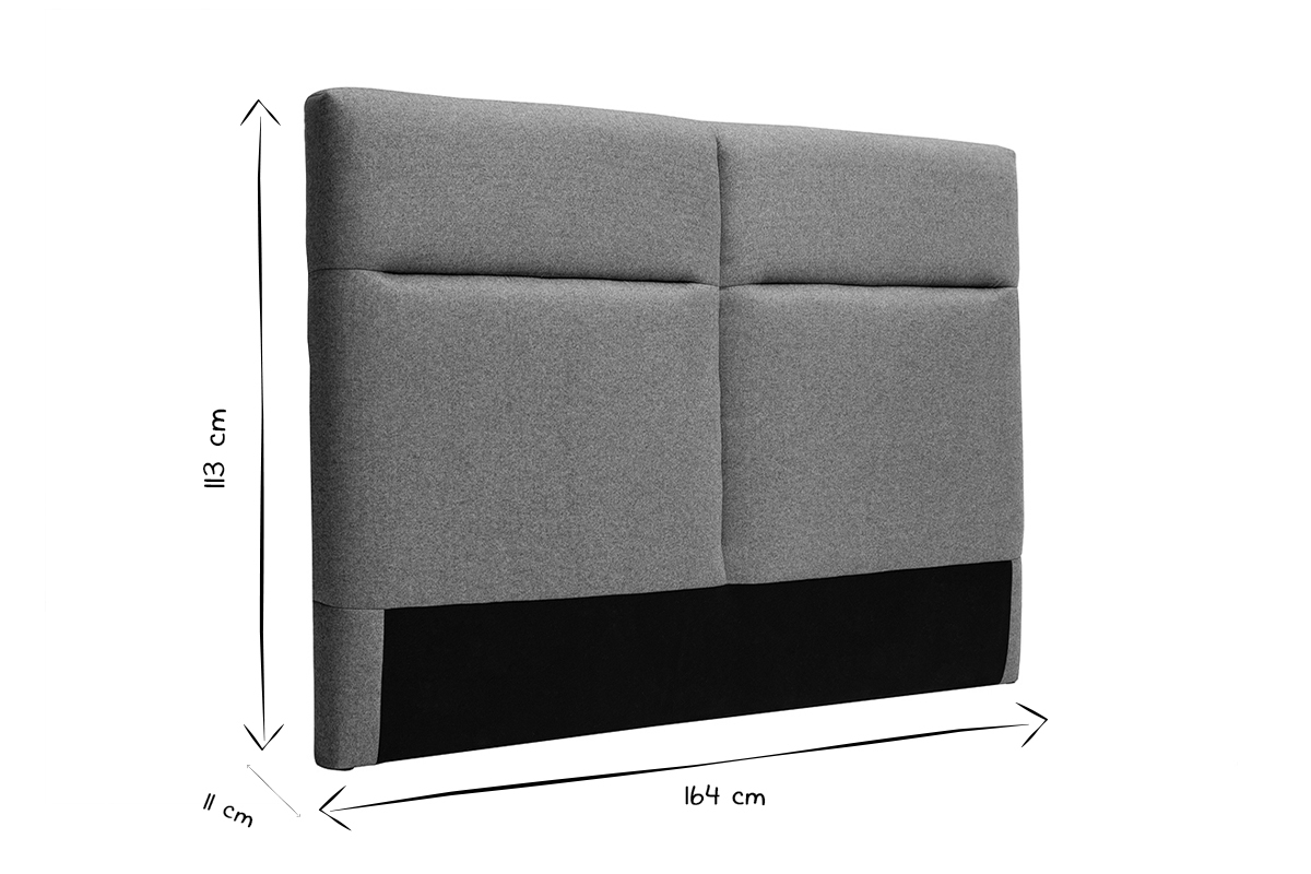Bettkopfteil zum Aufstellen aus graugrnem Stoff B164 cm CHELSEA