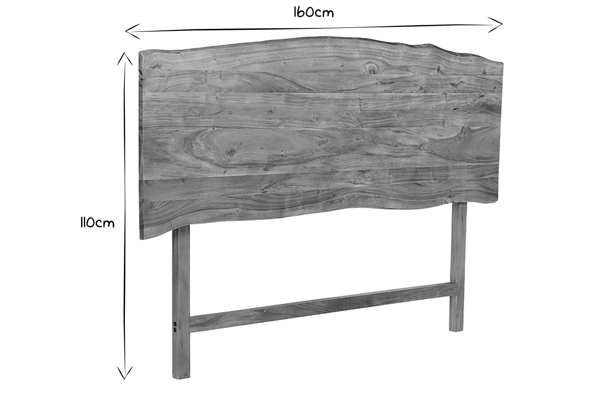 Bettkopfteil zum Aufstellen aus Massivholz B160 cm BOHEMIAN