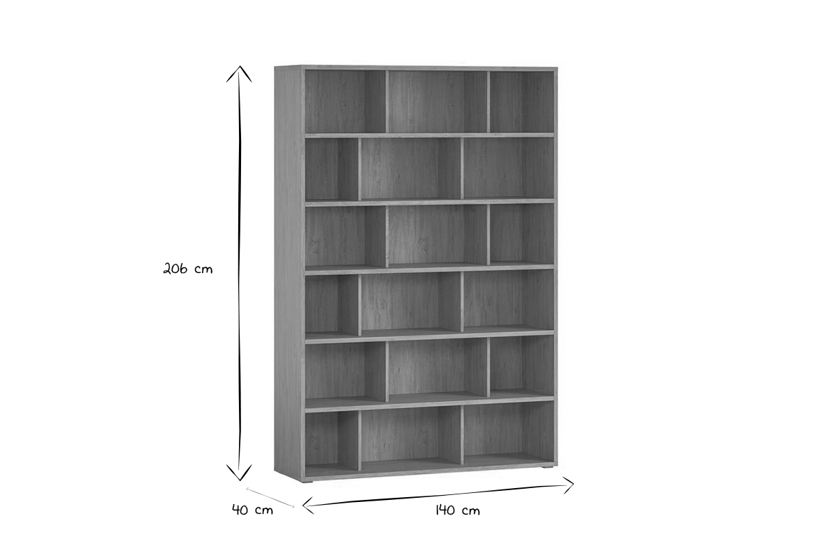 Bcherregal Eiche B 140 cm EPURE