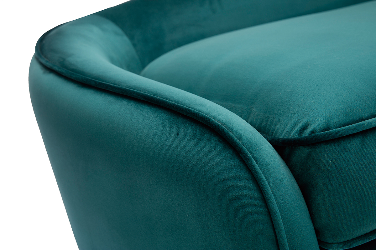 Chaiselongue aus blau-grnem Samt ICARE 160 cm