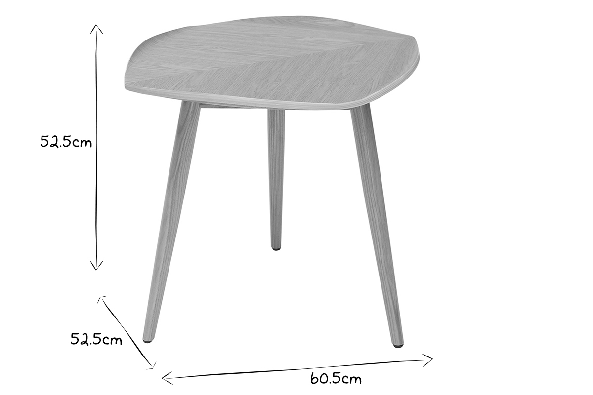 Couchtisch aus Holz in Form eines Blattes L60 cm PHYLL